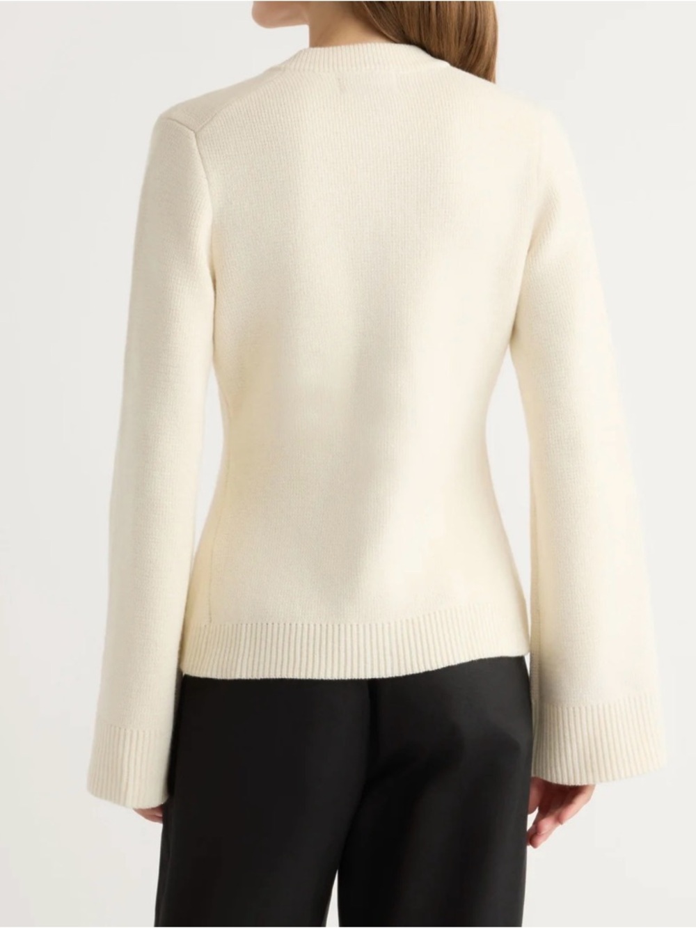 Modern Citizen Eames Organic Cotton-Wool Cardigan in Cream size large - Picture 3 of 8